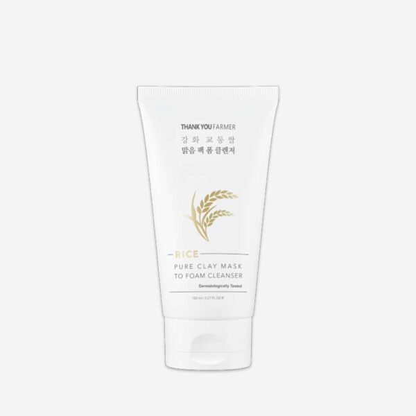 Thank you farmer rice pure clay mask to foam cleanser - 150ml